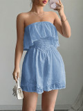 Solid Color Wrap Chest Slim Romper GZEY-D2326004