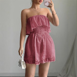 Solid Color Wrap Chest Slim Romper GZEY-D2326004