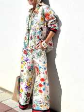 Long Sleeve Print Shirt Two Piece Pants Set GSNU-3023