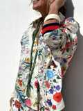 Long Sleeve Print Shirt Two Piece Pants Set GSNU-3023