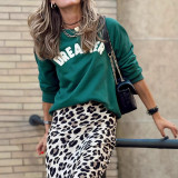 Leopard Print Half Body Skirt GSNU-8091