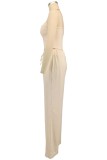 Solid Color Wrap Chest Loose Two Piece Pants Set XHXF-8719