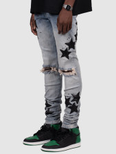 Men's Star Fashion Holes Denim Trousers GDMY-353