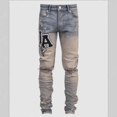 Men's Fashion Print Slim Tight Jeans GDMY-609