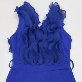 V Neck Backless Tie Up Jumpsuit CYA-901846