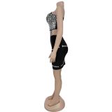 Hot Drill Sling Wrap Chest Skirt Two Piece Set BY-7319
