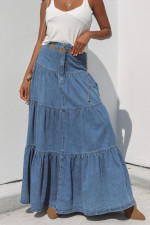 Cake Denim Half Body Long Skirt GMYT-14203