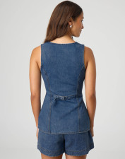Sleeveless Loose Denim Two Piece Shorts Set GMYT-13368