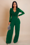 Mesh Patchwork Long Sleeve Jumpsuit OSM-4482