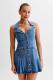 Sleeveless Lapel Denim Mini Dress GMYT-13612