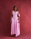 Off Shoulder Solid Sleeveless Maxi Dress GCNE-72550