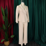 Plus Size Solid Color Long Sleeve Two Piece Pants Set GATE-D549