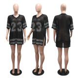Hot Drill Short Sleeve Loose Tops CYA-901887