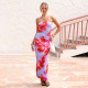 Sexy Wrap Chest Print Slim Maxi Dress GDSF-D25DS214