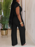 Sleeveless Lapel Straight Jumpsuit AIL-323