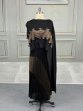 Fashion Patchwork Irregular Top Long Skirts Set GZRF-77115