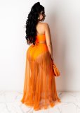 Solid Mesh See Though Beach Skirt OSM-4341