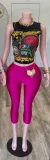 Pre Order: About 7 work days shipping Cartoon Printed T-shirt Suit YUEM-300704