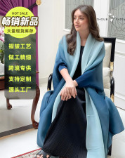 Gradient Color Loose Batwing Sleeve Robe Coats  GZRF-KH-0076
