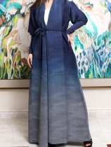 Gradient Color Print Long Coat GZRF-KH-0100