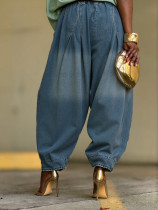 Plus Size Loose Haren Wide Leg Lantern Jeans GYLN-6078