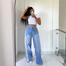 Vintage Side Stripe Washed Jeans GYLN-1731