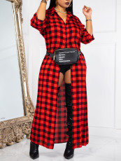 Casual Plaid Print Long Shirt GLF-10020