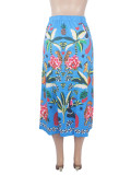 Casual Printed Vintage Half Body Skirt SHD-9705