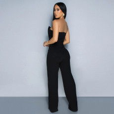 Solid Color Tube Tops Irregular Jumpsuit SHD-9723