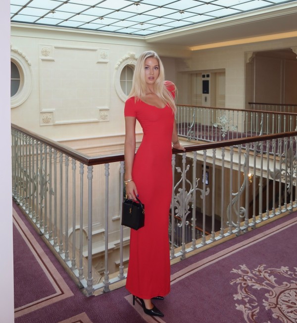 Solid Color Short Sleeve Maxi Dress GAXB-D139DS