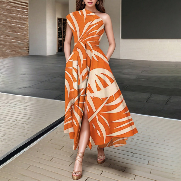 Print Sleeveless Maxi Dress YF-20118