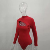 Solid Color Long Sleeve Bodysuit JHYB-9024