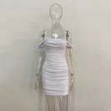 Wrap Chest Mesh Pleated Mini Dress JHYB-9065
