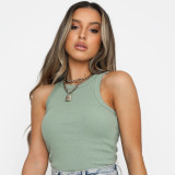 Solid Color Sleeveless Tank Tops JHYB-9072