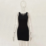 Sleeveless Solid Color Mini Dress JHYB-9073