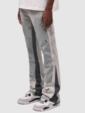 Men's Appliqued Stacked Flare Jeans XCFF-661