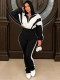 Contrast Color Sport Long Sleeve Pants Suit SH-391403
