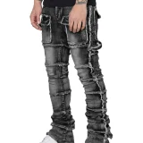 Men's Fashion Stacked Straight Jeans XCFF-3039