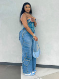 Multi-pockets Loose Straight Jeans SH-391396