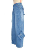 Multi-pockets Loose Straight Jeans SH-391396