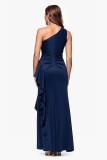Single Shoulder Solid Color Ruffles Maxi Dress XHXF-463