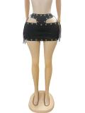 Tie Up Hollow Out Mini Skirt GFCF-1377