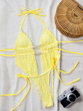 Solid Color Tie Up Bikinis Swimsuit CSYZ-339