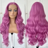 Blonde Center Parted Long Curly Hair Big Waves Wigs YWHX-M1631