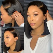  Medium Short Straight Hair Chemical Fiber Head Cover Wig YWHX-M1654
