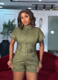Plus Size Loose Sleeveless Solid Romper NY-3631