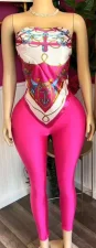 Pre Order: About 7 work days shipping Tube Tops Print Tops Pants Suit YUEM-300804