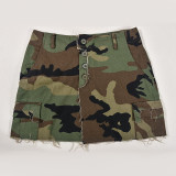 Camouflage Split Tassel Half Body Skirt GBTF-9190DD