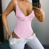 Solid Color Backless Bodysuit FL-80168