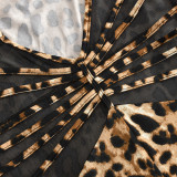 Mesh Patchwork Leopard Print Jumpsuit GBTF-11242JHR